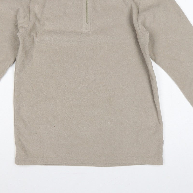 Quechua Boys Beige 14 Years Fleece 1/4 Zip High Neck Sweatshirt