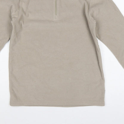 Quechua Boys Beige 14 Years Fleece 1/4 Zip High Neck Sweatshirt