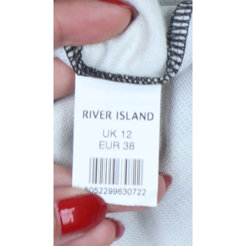 River Island Women Brown Tiger Print Bodycon Knee Length Dress UK 12