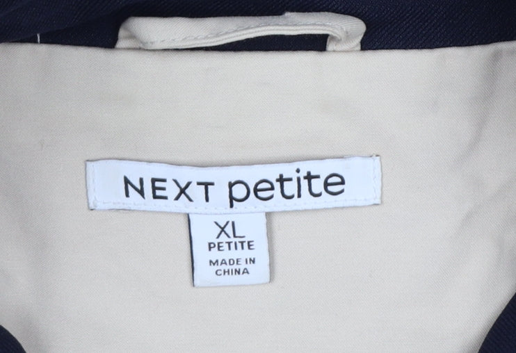 Next Women’s Beige Petite XL Short Button Jacket Collared Pockets