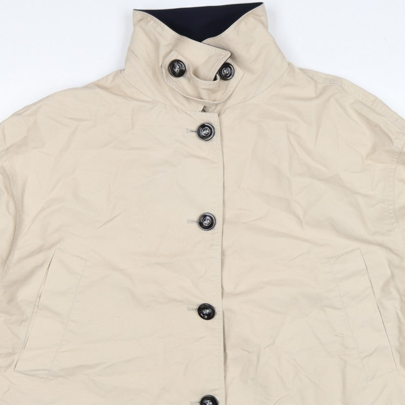 Next Women’s Beige Petite XL Short Button Jacket Collared Pockets