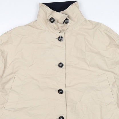 Next Women’s Beige Petite XL Short Button Jacket Collared Pockets
