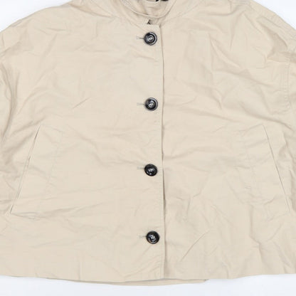 Next Women’s Beige Petite XL Short Button Jacket Collared Pockets