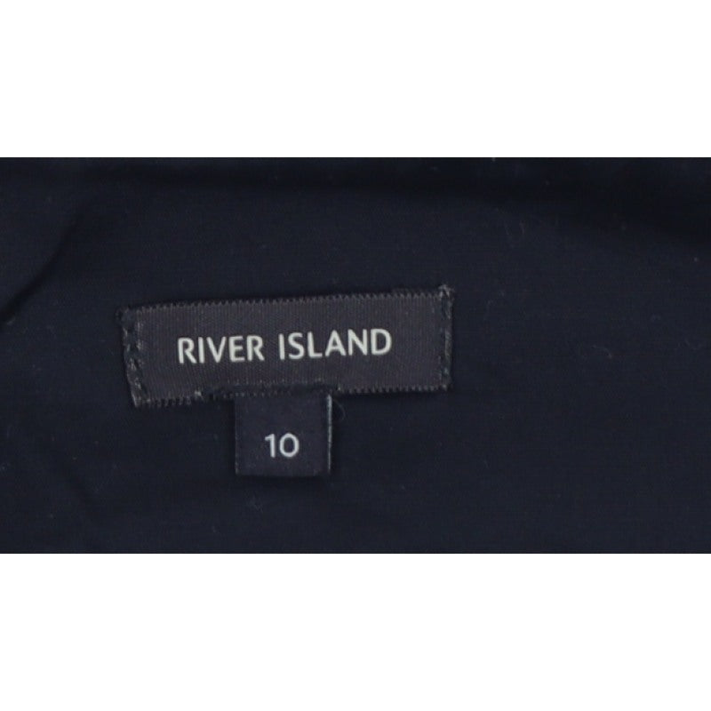 River Island Women Black Ivory UK 10 Geometric Zip Mini Pencil Skirt