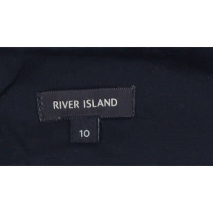 River Island Women Black Ivory UK 10 Geometric Zip Mini Pencil Skirt