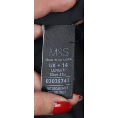Marks and Spencer Women Blue Geometric Pencil Skirt UK 14 Knee Length