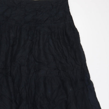 Whistles Women’s Black UK 12 A-Line Midi Cotton Beaded Lace Skirt