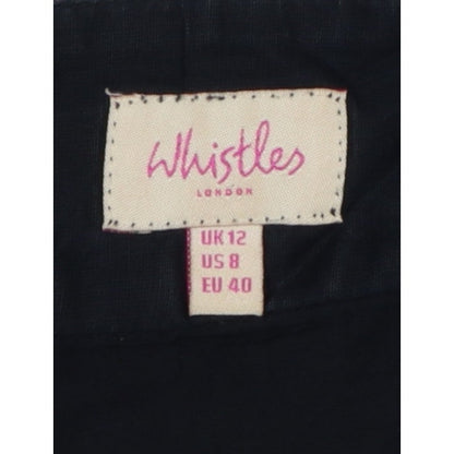 Whistles Women’s Black UK 12 A-Line Midi Cotton Beaded Lace Skirt