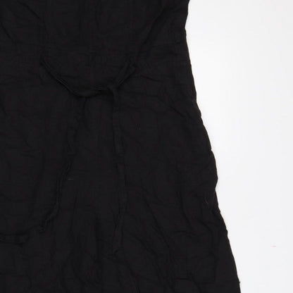 Fat Face Women Black UK 12 Linen Blend Wide-Leg Sleeveless Jumpsuit