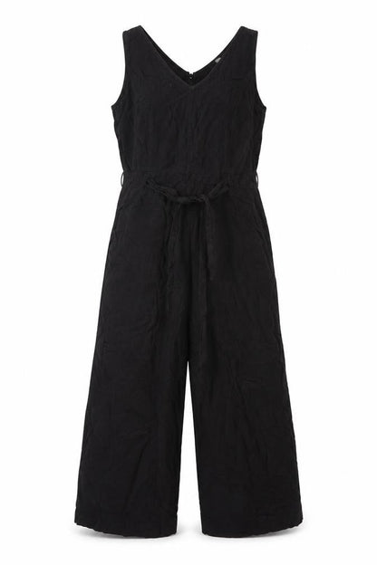 Fat Face Women Black UK 12 Linen Blend Wide-Leg Sleeveless Jumpsuit