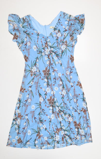 Jolie Moi Women Blue Floral Fit & Flare Midi Dress Size 16