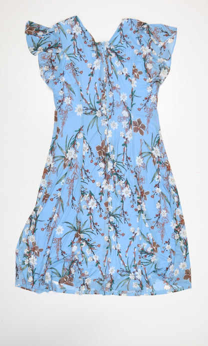 Jolie Moi Women Blue Floral Fit & Flare Midi Dress Size 16