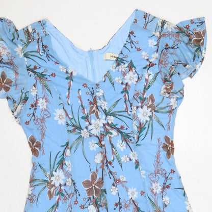 Jolie Moi Women Blue Floral Fit & Flare Midi Dress Size 16
