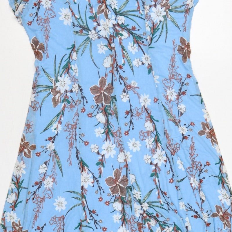 Jolie Moi Women Blue Floral Fit & Flare Midi Dress Size 16