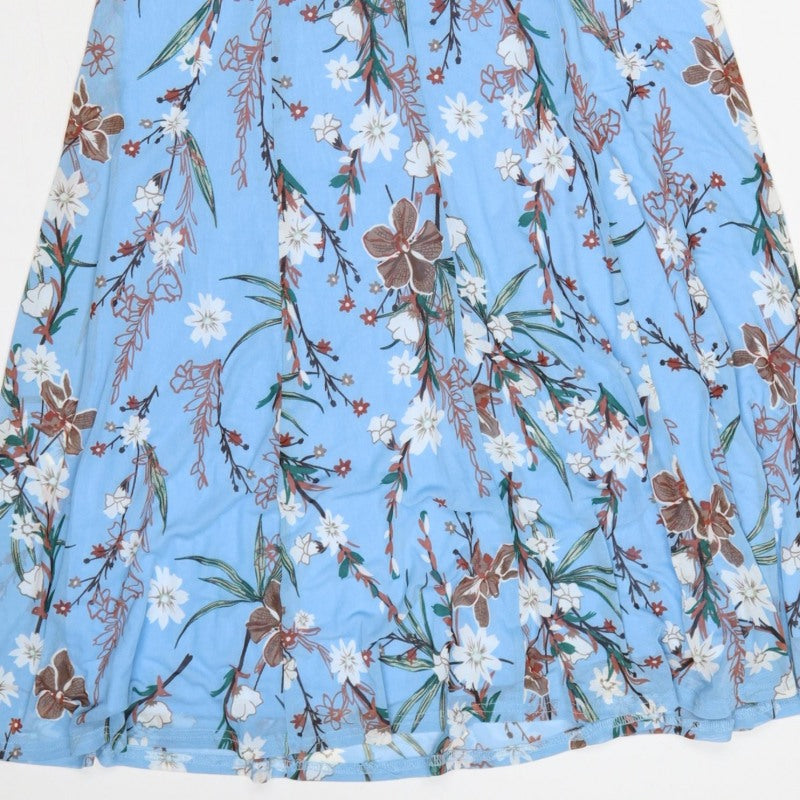 Jolie Moi Women Blue Floral Fit & Flare Midi Dress Size 16