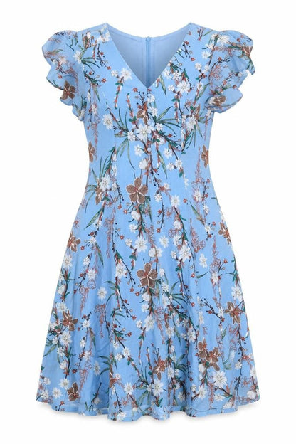 Jolie Moi Women Blue Floral Fit & Flare Midi Dress Size 16