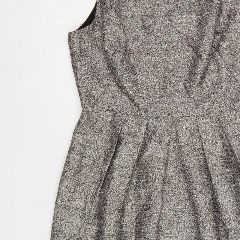 Whistles Women Silver Black UK 8 Sleeveless Sheath Party Dress