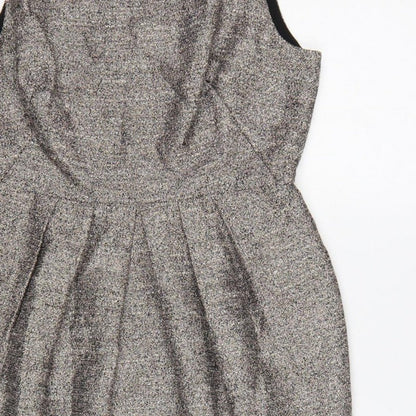 Whistles Women Silver Black UK 8 Sleeveless Sheath Party Dress