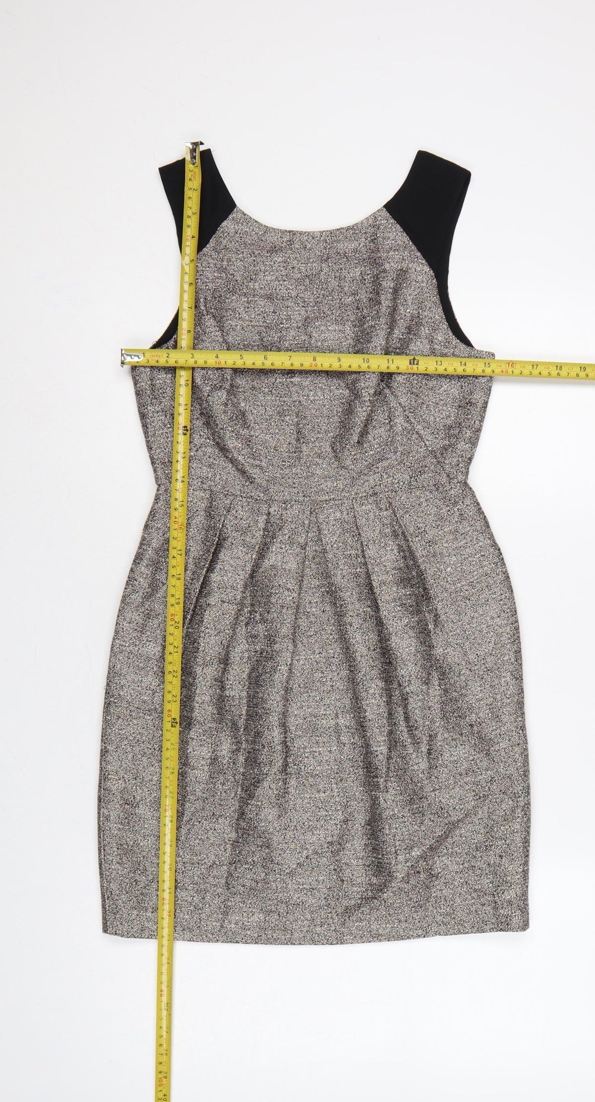 Whistles Women Silver Black UK 8 Sleeveless Sheath Party Dress