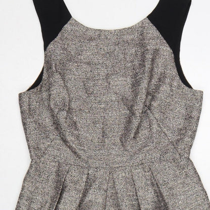 Whistles Women Silver Black UK 8 Sleeveless Sheath Party Dress