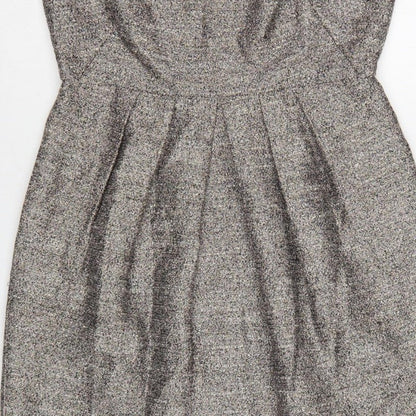 Whistles Women Silver Black UK 8 Sleeveless Sheath Party Dress