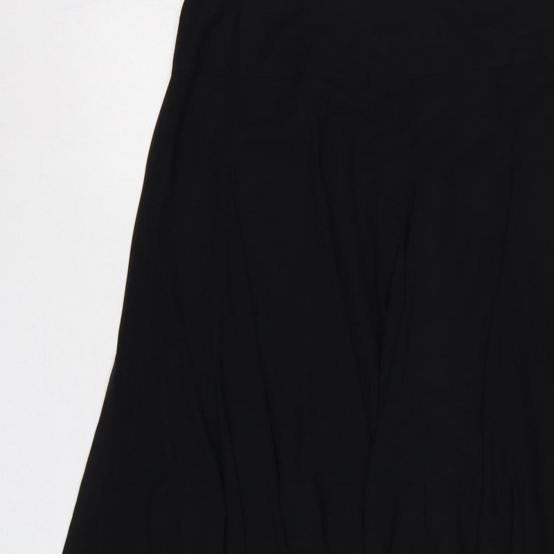 Coast Women Black Size 14 Flared Long Chiffon Lined Formal Skirt