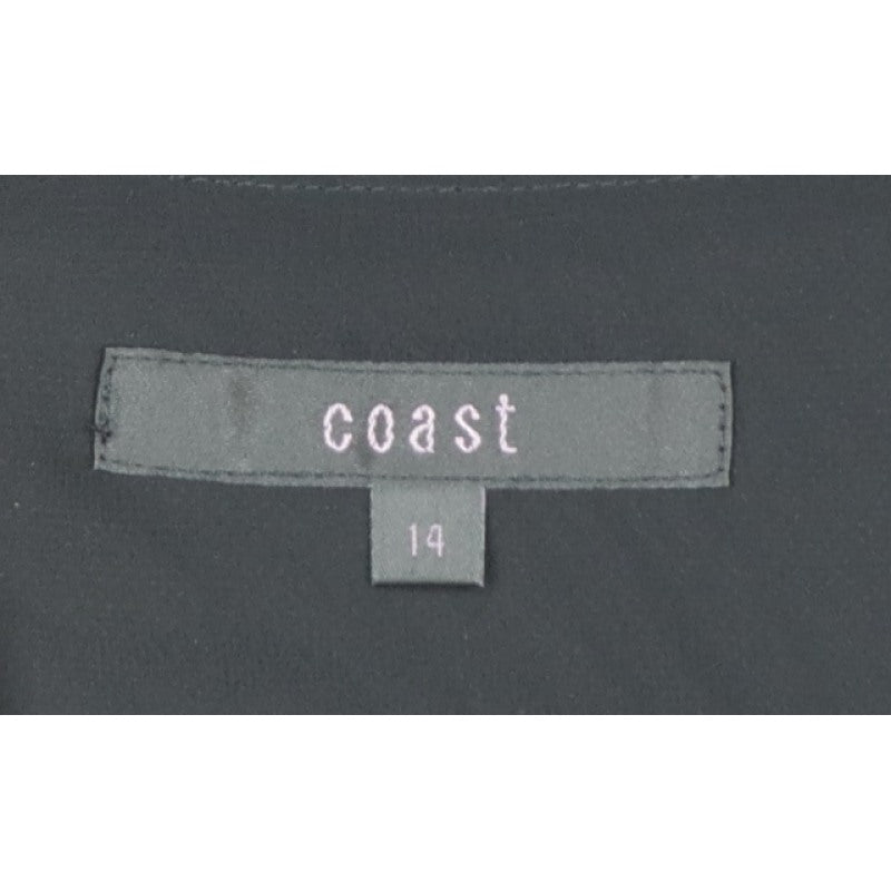 Coast Women Black Size 14 Flared Long Chiffon Lined Formal Skirt