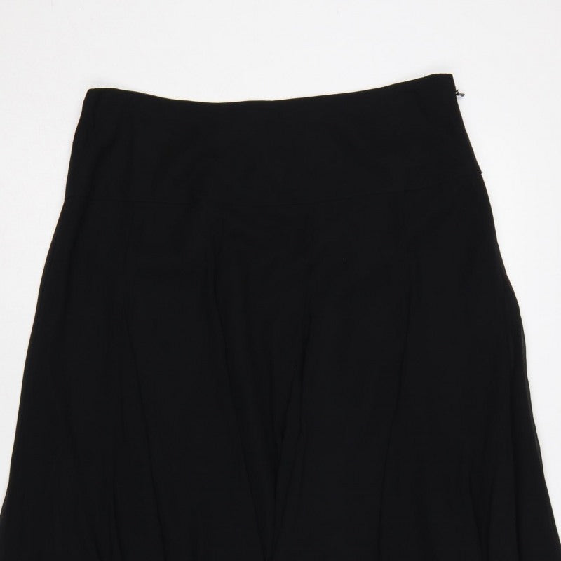 Coast Women Black Size 14 Flared Long Chiffon Lined Formal Skirt
