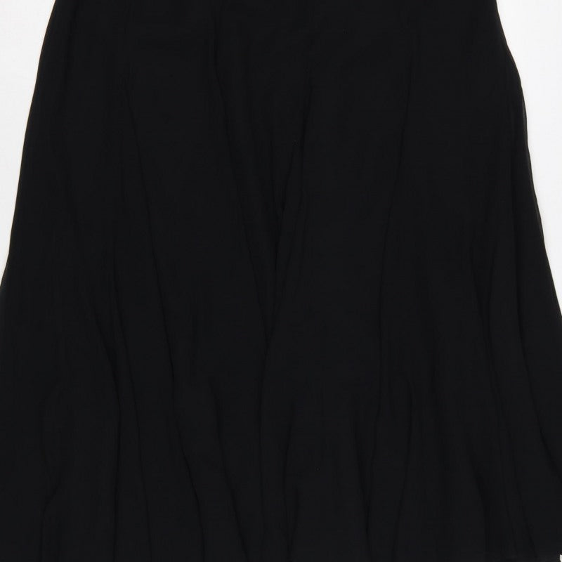 Coast Women Black Size 14 Flared Long Chiffon Lined Formal Skirt