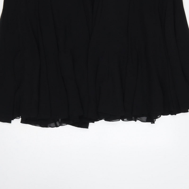 Coast Women Black Size 14 Flared Long Chiffon Lined Formal Skirt