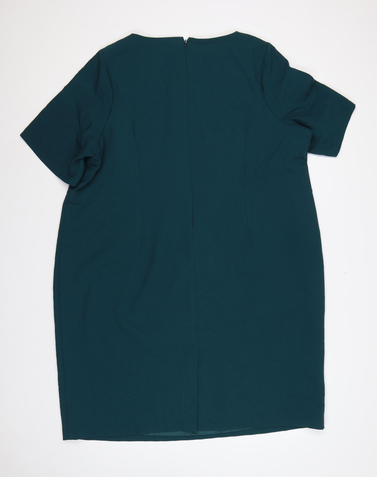 M&S Women Green UK 24 Sheath Dress Beaded Neck Flutter Sleeves