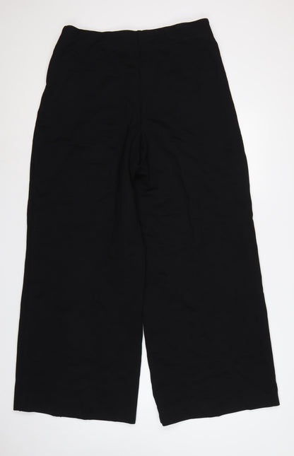 Next Women Black UK 16L Tall Wide-Leg Stretch Dress Trousers