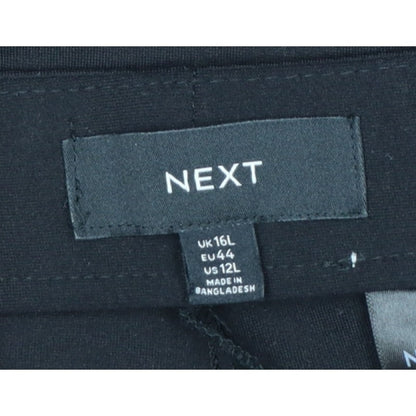 Next Women Black UK 16L Tall Wide-Leg Stretch Dress Trousers