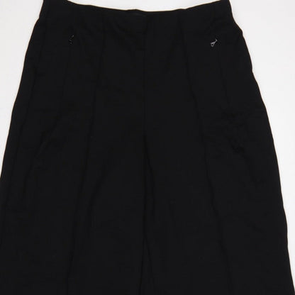 Next Women Black UK 16L Tall Wide-Leg Stretch Dress Trousers