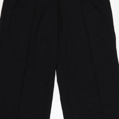 Next Women Black UK 16L Tall Wide-Leg Stretch Dress Trousers