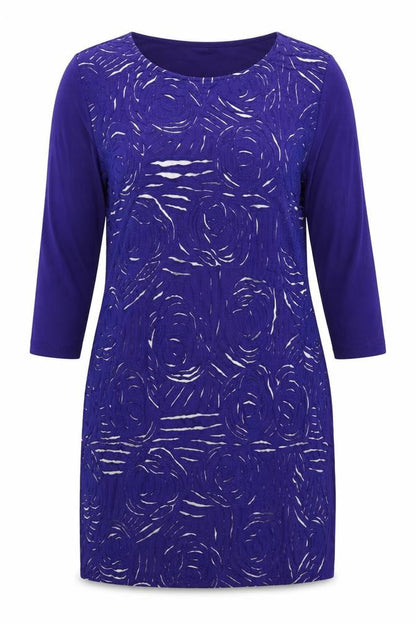 Phase Eight Women Purple UK 16 Knee Length Shift Floral 3/4 Sleeve Dress