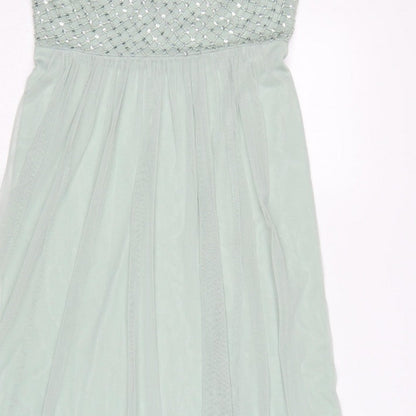Monsoon Women’s Green UK 10 Beaded Sequin Chiffon Maxi Dress