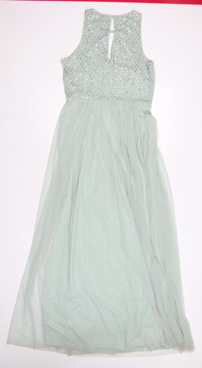 Monsoon Women’s Green UK 10 Beaded Sequin Chiffon Maxi Dress
