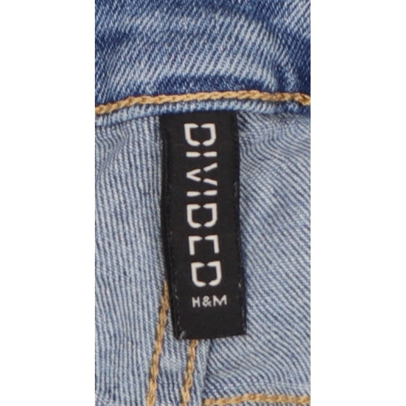 H&M Divided Women Blue UK 12 High Rise Distressed Denim Cut-Off Shorts