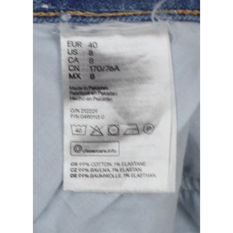 H&M Divided Women Blue UK 12 High Rise Distressed Denim Cut-Off Shorts