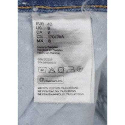 H&M Divided Women Blue UK 12 High Rise Distressed Denim Cut-Off Shorts