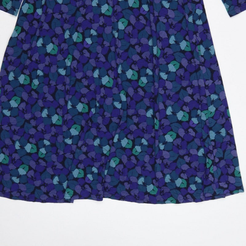 East Women’s Multicoloured Floral Wrap Dress Size 18 V-Neck Jersey
