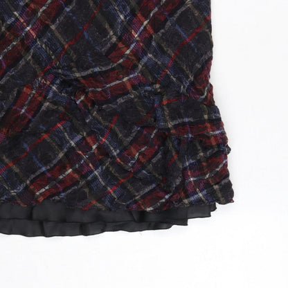 Per Una Women’s Multicoloured Plaid Ruffle Knee Skirt UK 12