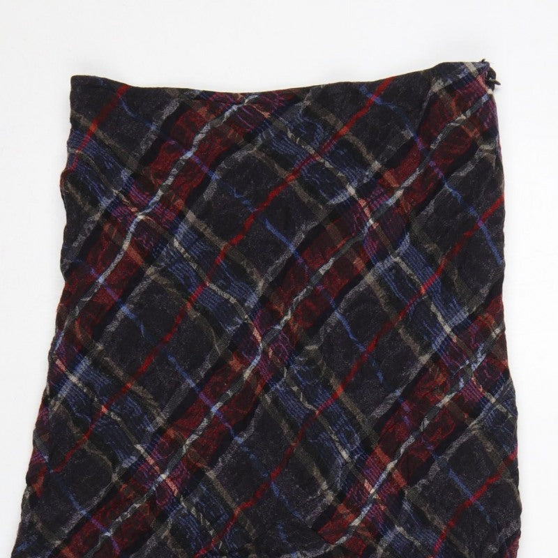 Per Una Women’s Multicoloured Plaid Ruffle Knee Skirt UK 12