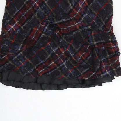 Per Una Women’s Multicoloured Plaid Ruffle Knee Skirt UK 12