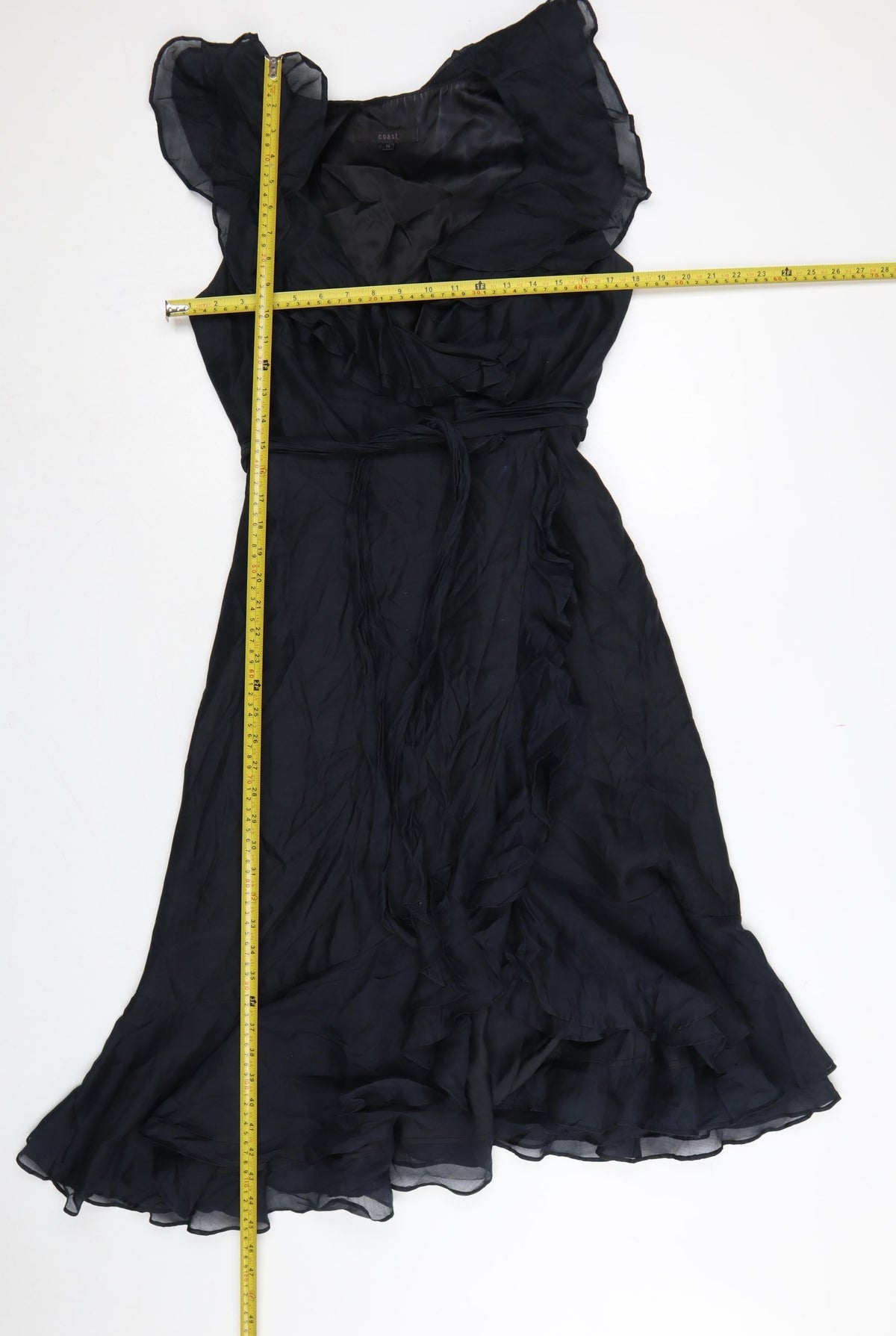 Coast Women Black UK 10 One Shoulder Ruffle Long Maxi Occasion Dress