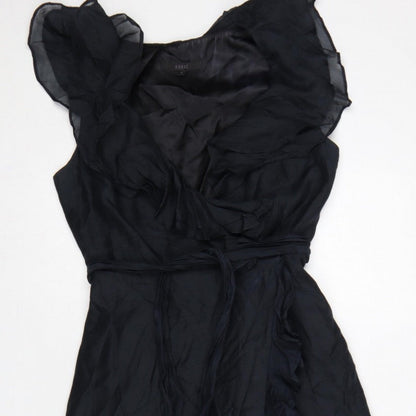 Coast Women Black UK 10 One Shoulder Ruffle Long Maxi Occasion Dress