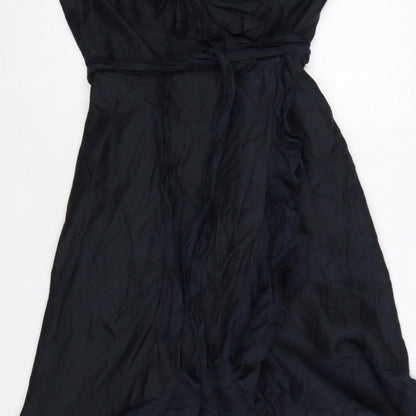 Coast Women Black UK 10 One Shoulder Ruffle Long Maxi Occasion Dress