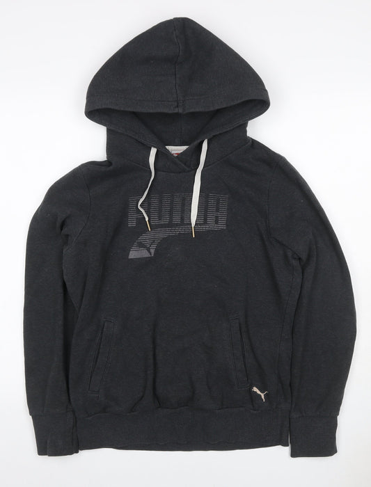 Puma Women’s Grey UK 12 Pullover Hoodie Logo Pockets