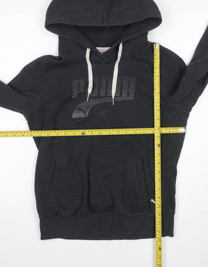 Puma Women’s Grey UK 12 Pullover Hoodie Logo Pockets